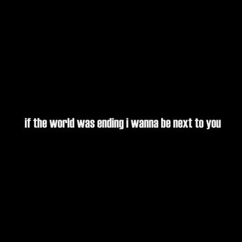 if the world was ending i wanna be next to you